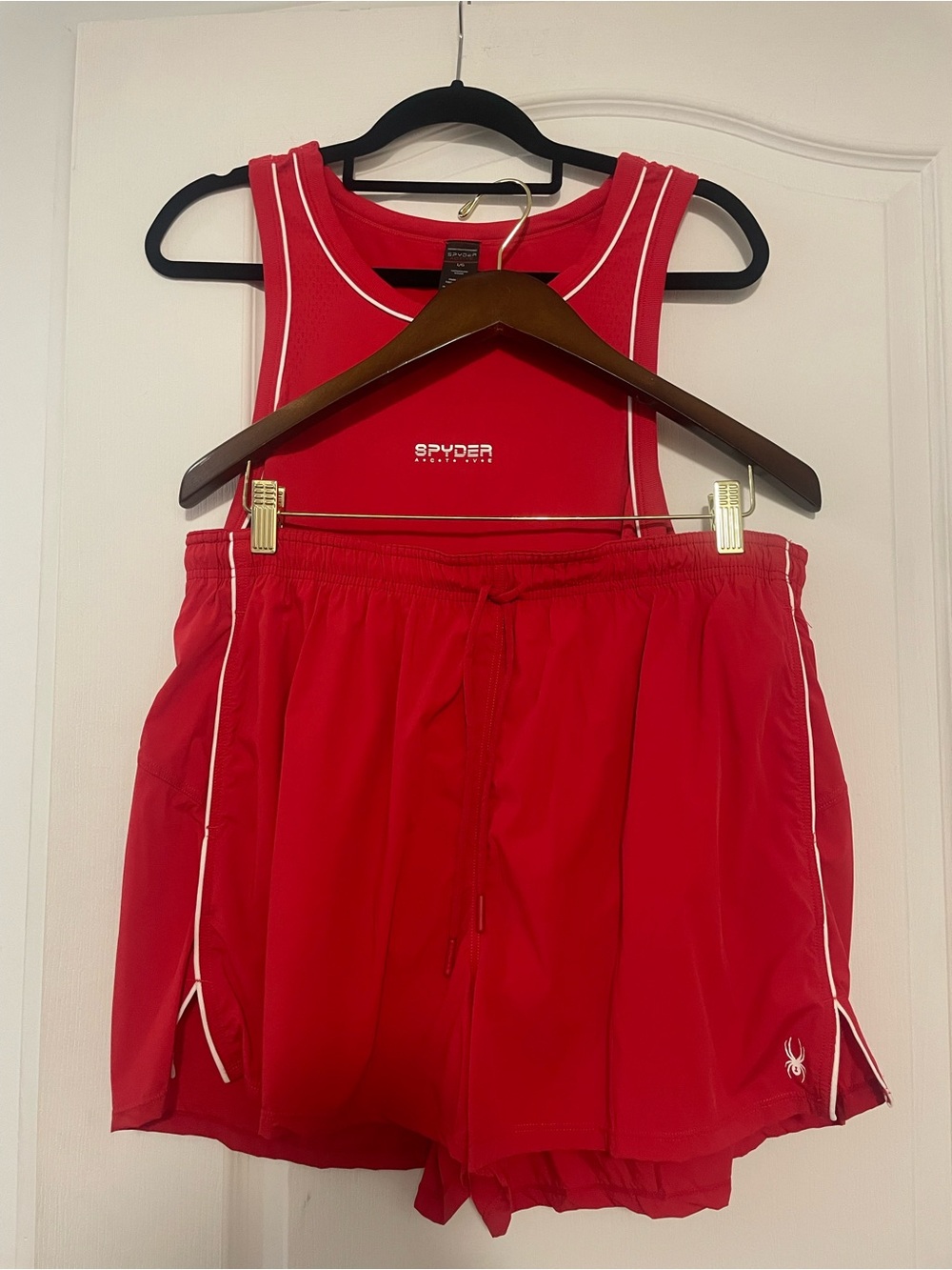 NWT Spyder Red Tank and Short Set, Size Large